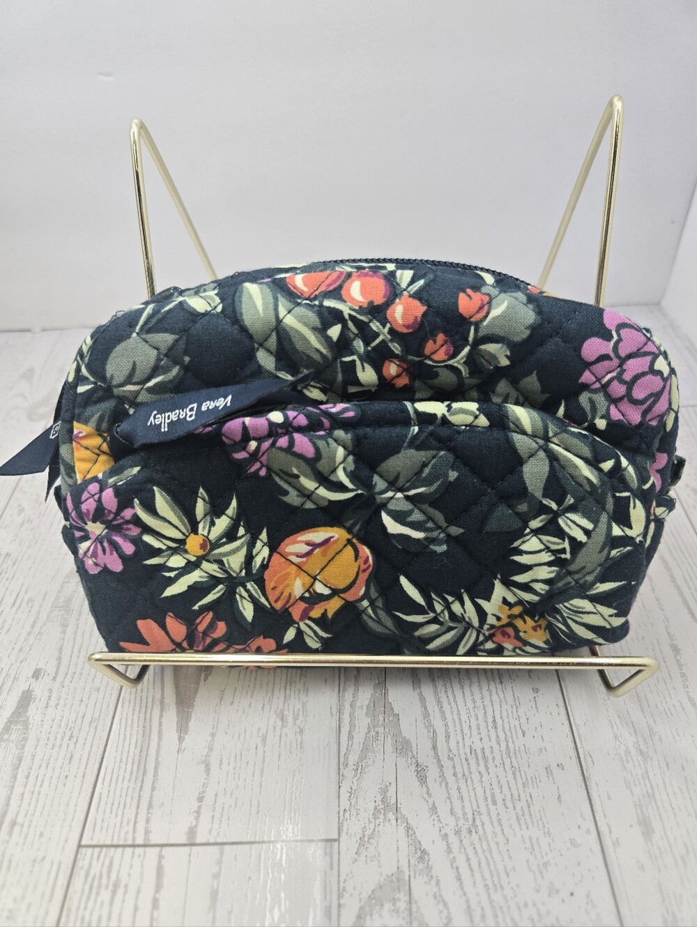 NWOT Vera Bradley Country Floral Grandmacore Medium Quilted Cosmetic Makeup Bag